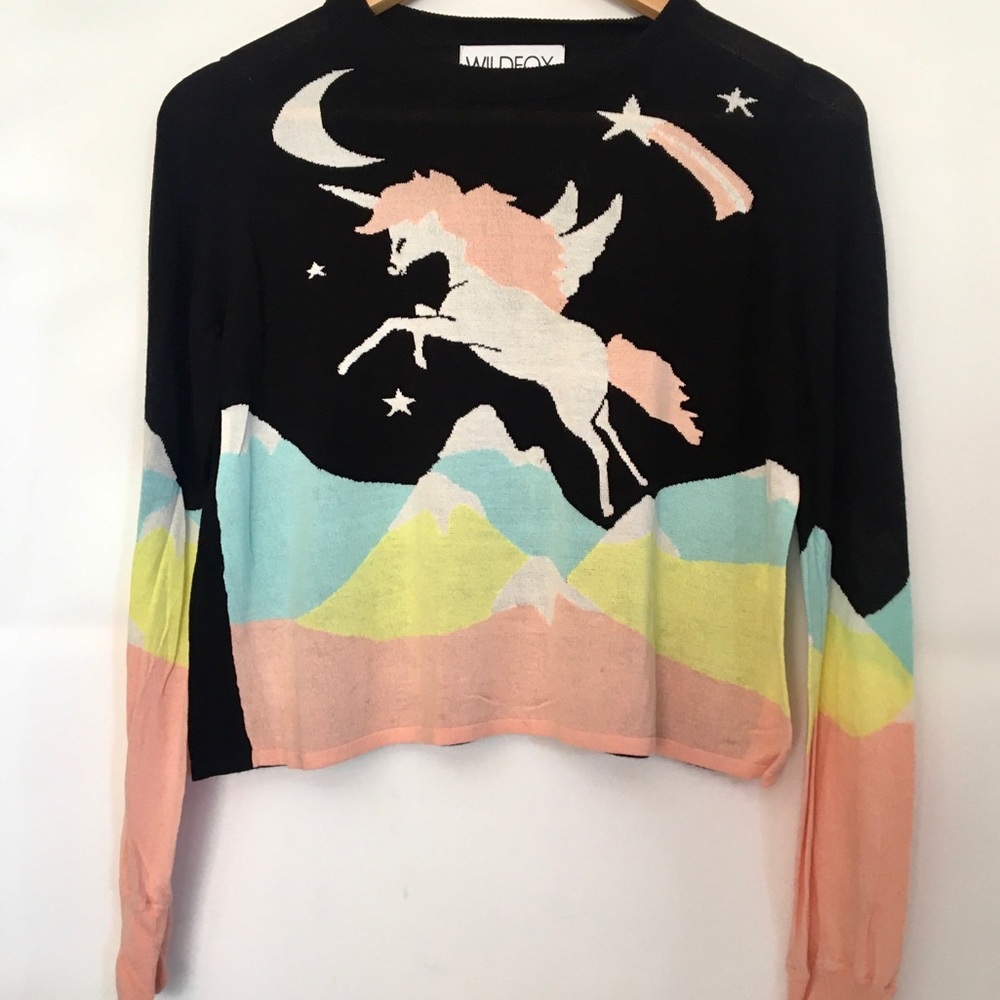 Wildfox Land Far Away Pegasus Unicorn Sweater
